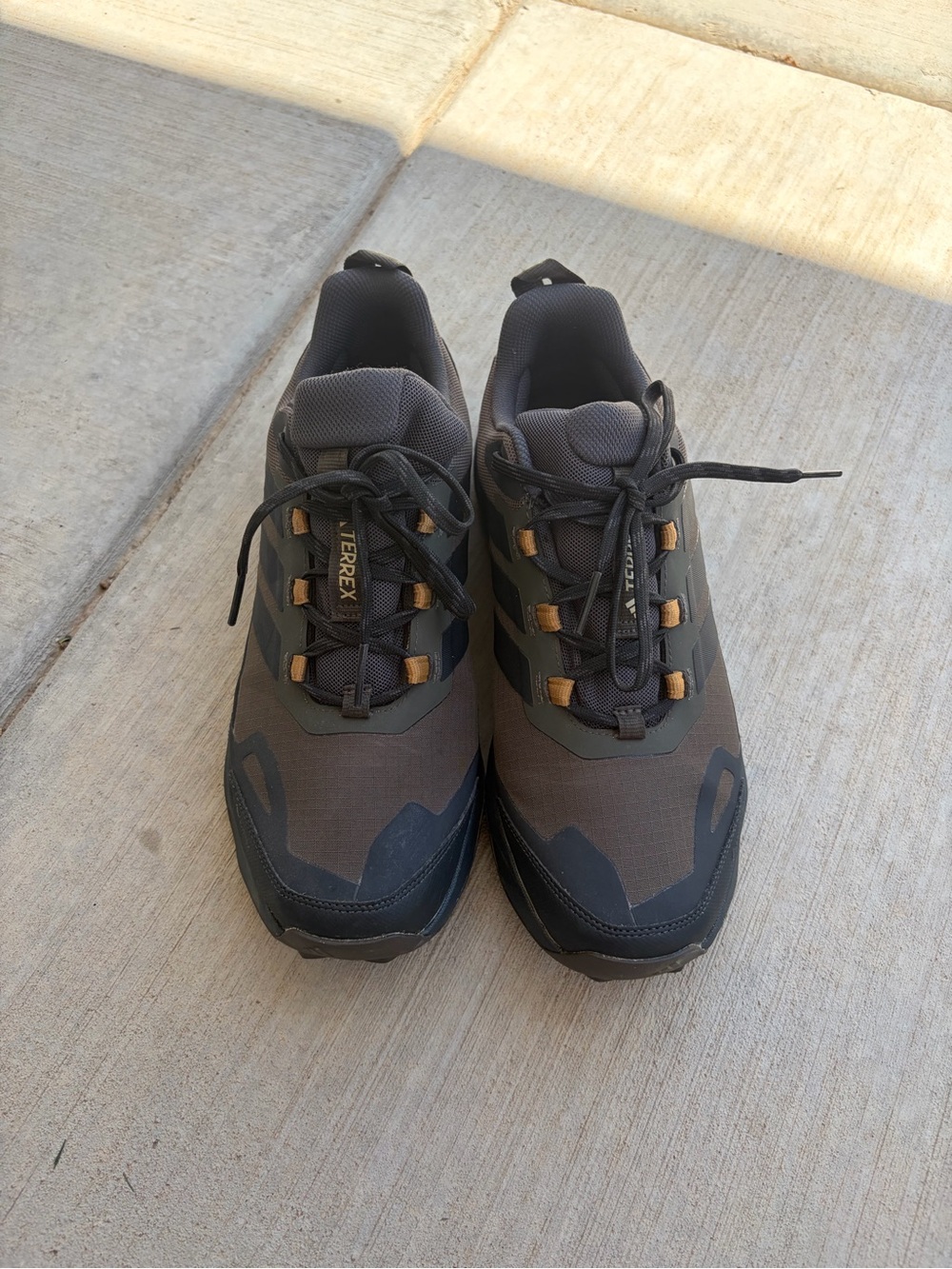 adidas Terrex Men’s Trail Shoes - Gray with Black and Tan Accents Gore-Tex